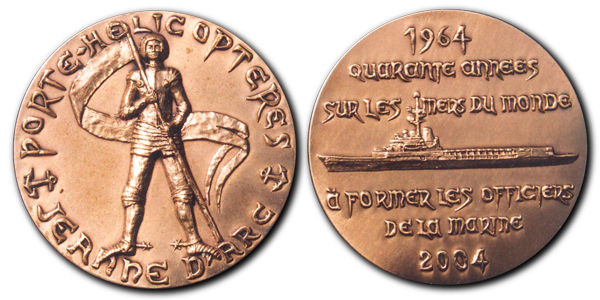 Médaille créée par Christian Le Corre pour les 40 ans de la Jeanne d’Arc